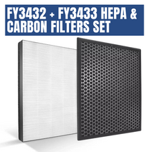 Load image into Gallery viewer, Philips Active Carbon Filter FY3432 + Philips NanoProtect HEPA Filter FY3433 for Air Purifier AC3256 AC3257 AC3259