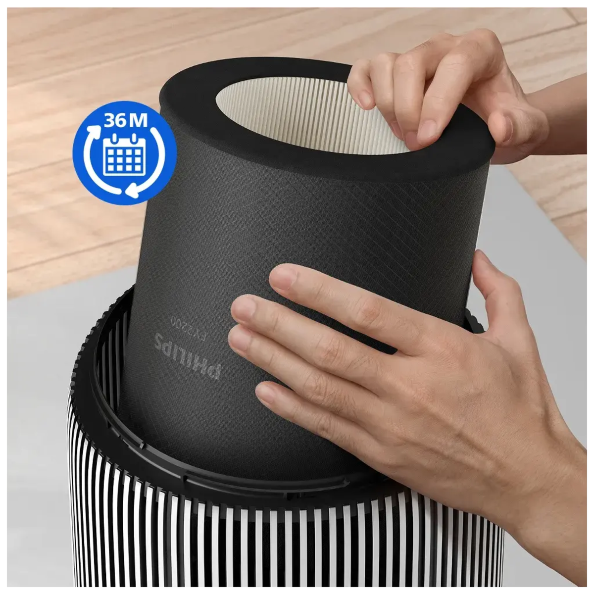Philips FY2200 Filter for 2200 Series AC2210, AC2220 and AC2221 Air Purifiers, HEPA NanoProtect + Active Carbon, 36 Months Lifetime, Black/White