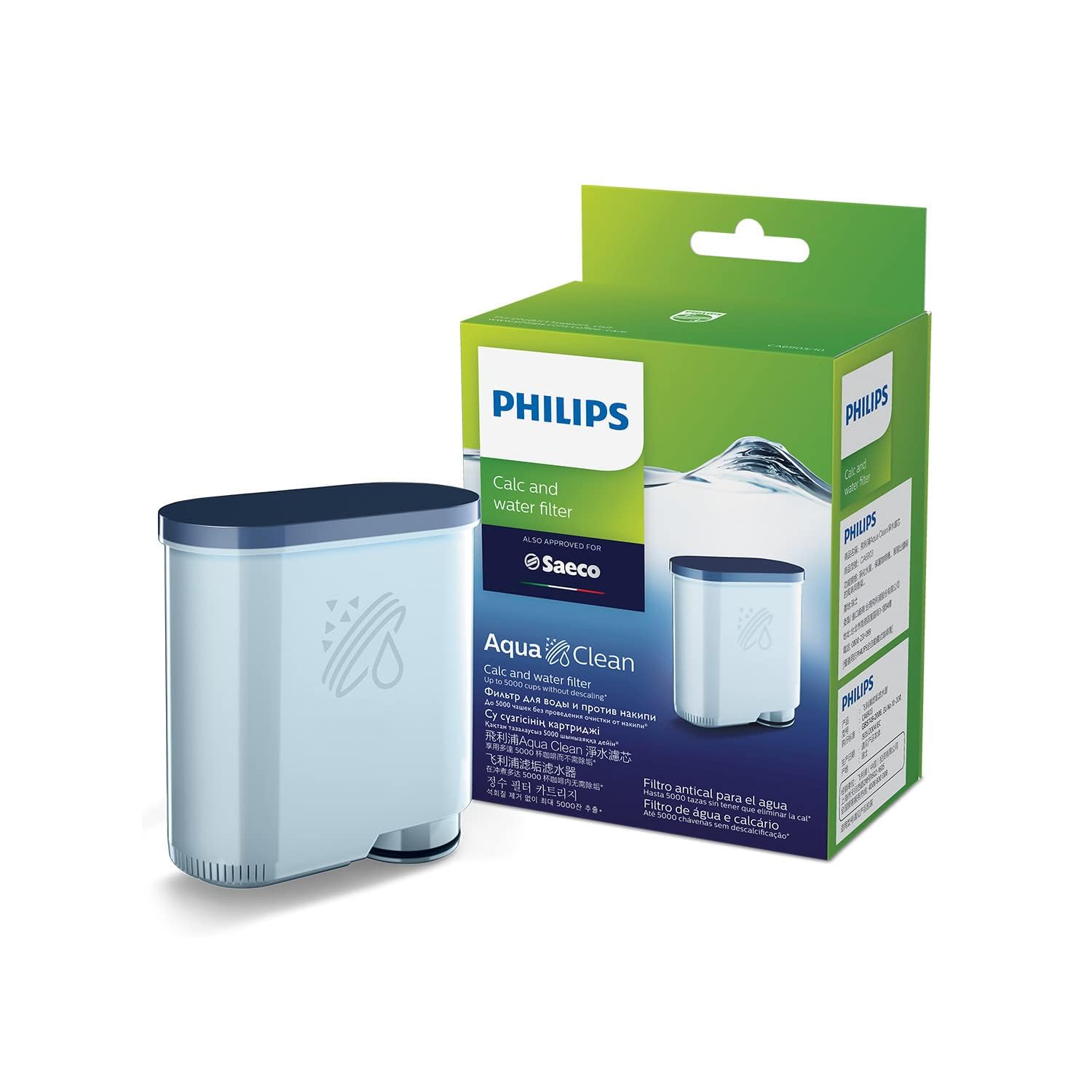 Philips Saeco AquaClean Filter Single Unit, CA6903/10, White, One Size