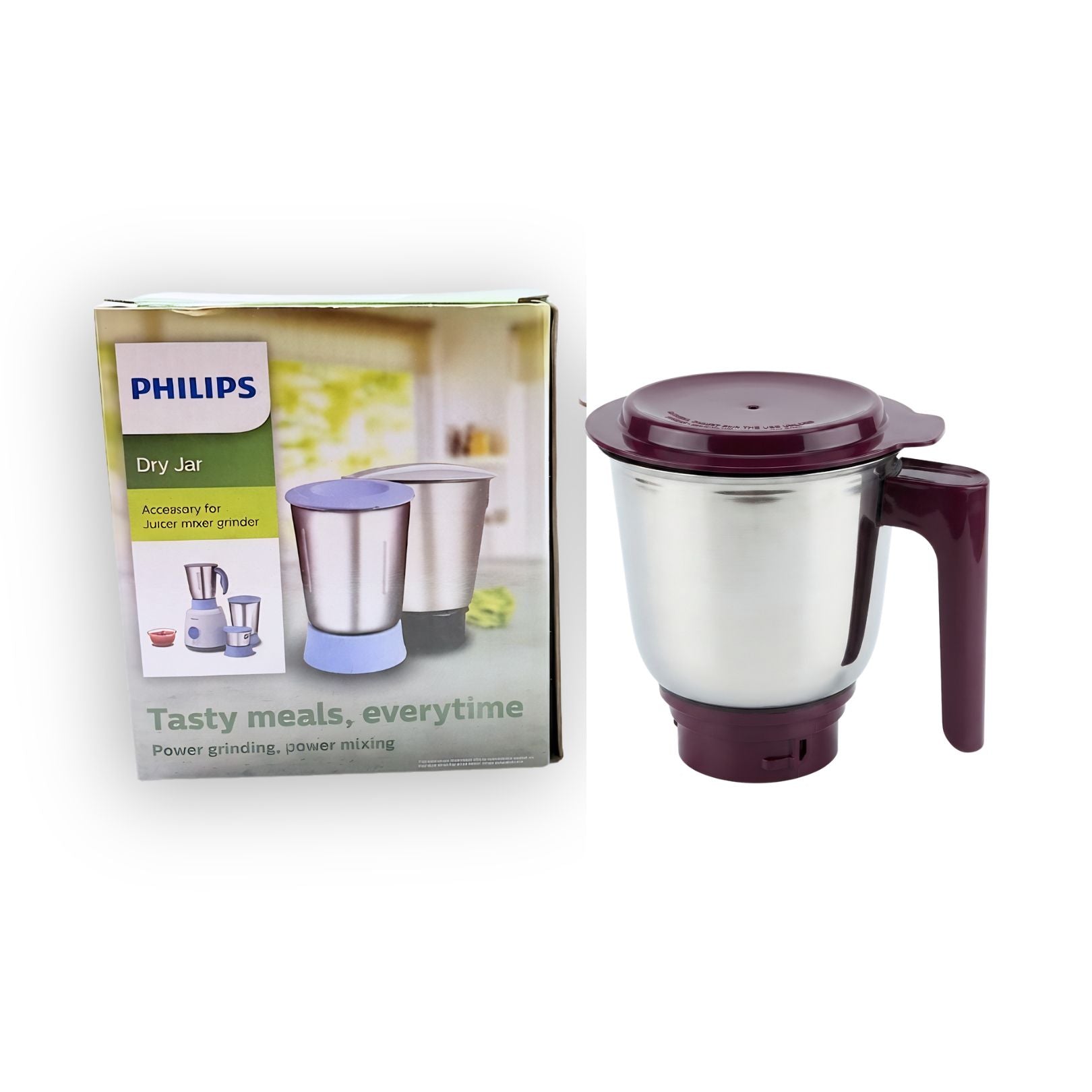 Philips Dry Jar Assembly (Proton Aubergine) For HL1000 | Genuine Mixer Grinder Jar