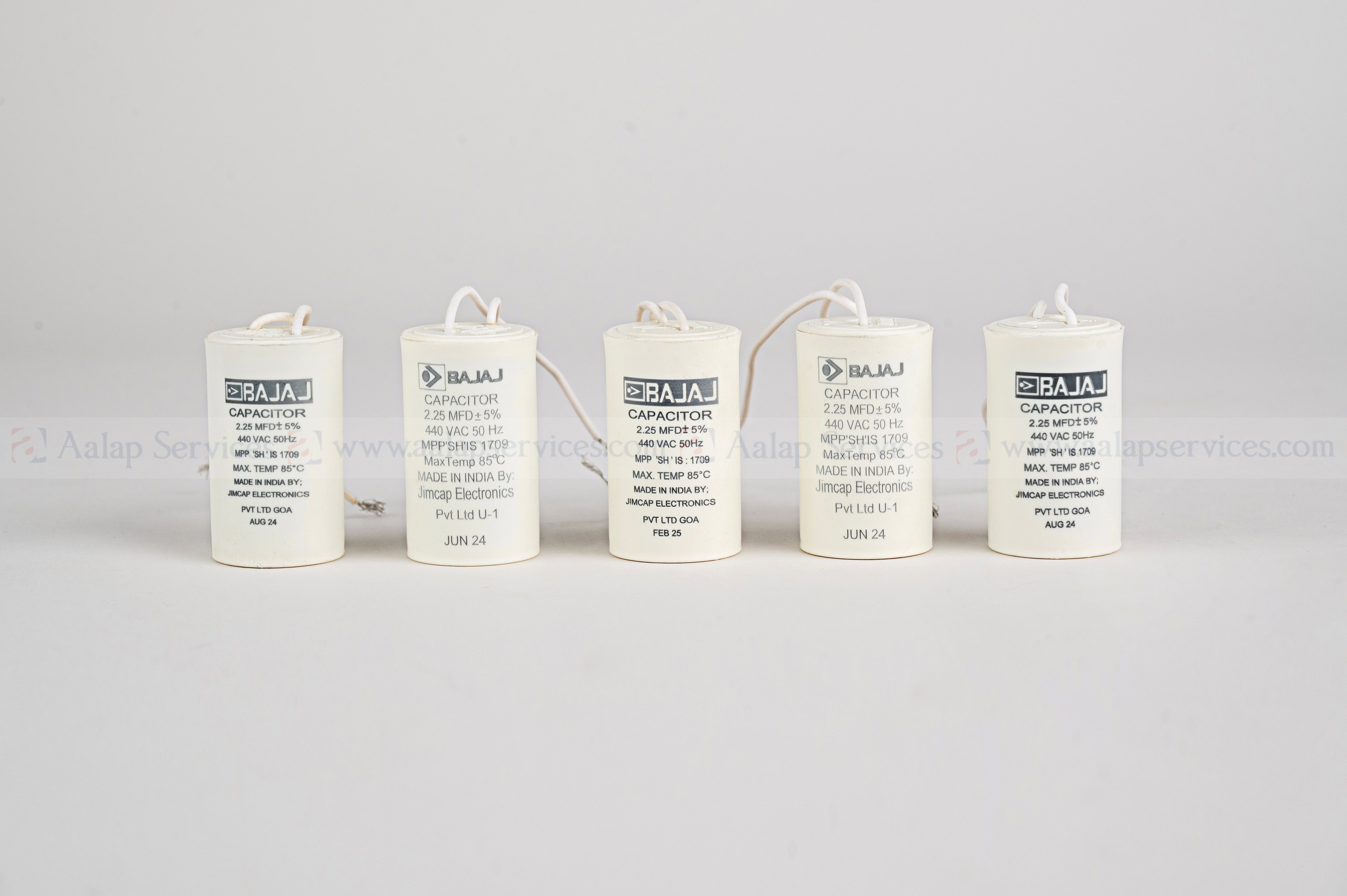 Bajaj Capacitor 2.25 MFD – 440V AC Motor Start Capacitor (Pack of 5)