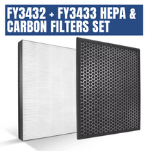 Load image into Gallery viewer, Philips Active Carbon Filter FY3432 + Philips NanoProtect HEPA Filter FY3433 for Air Purifier AC3256 AC3257 AC3259
