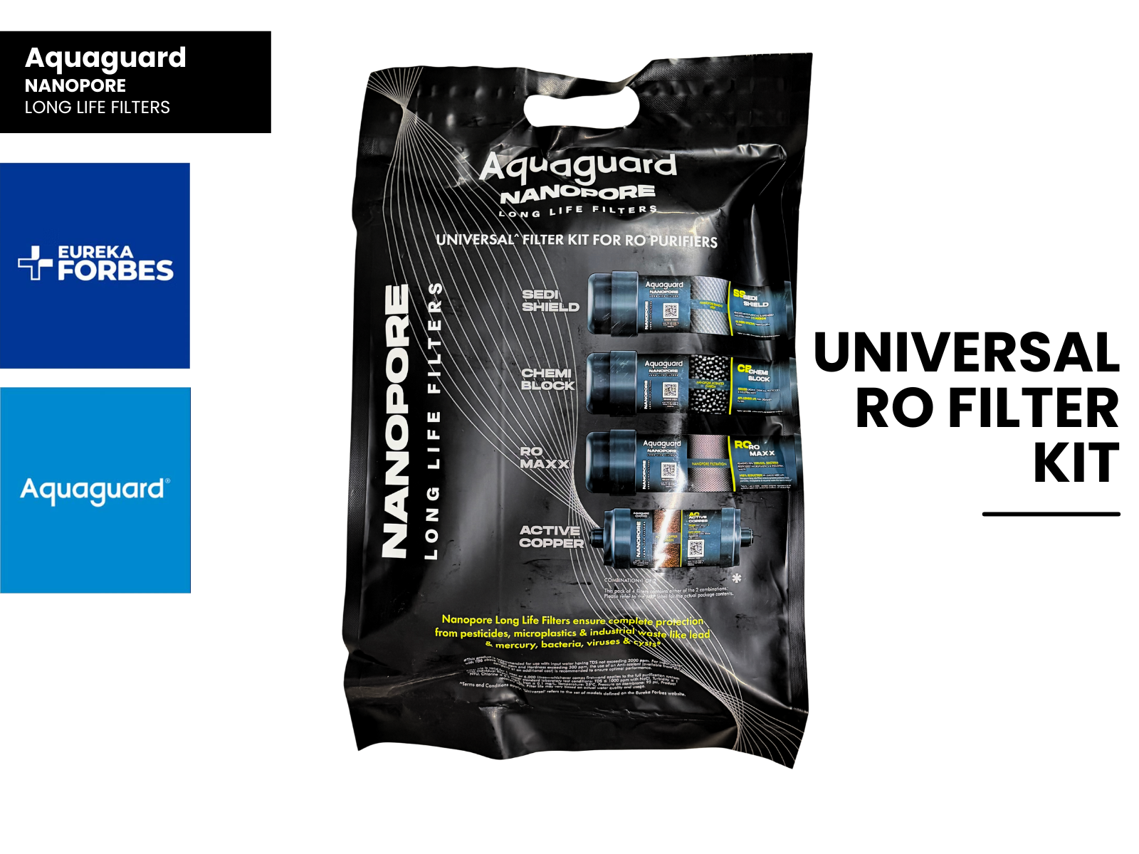 Eureka Forbes Aquaguard Nanopore RO Universal Kit with Active Copper 1EA - 321 Compatible Models