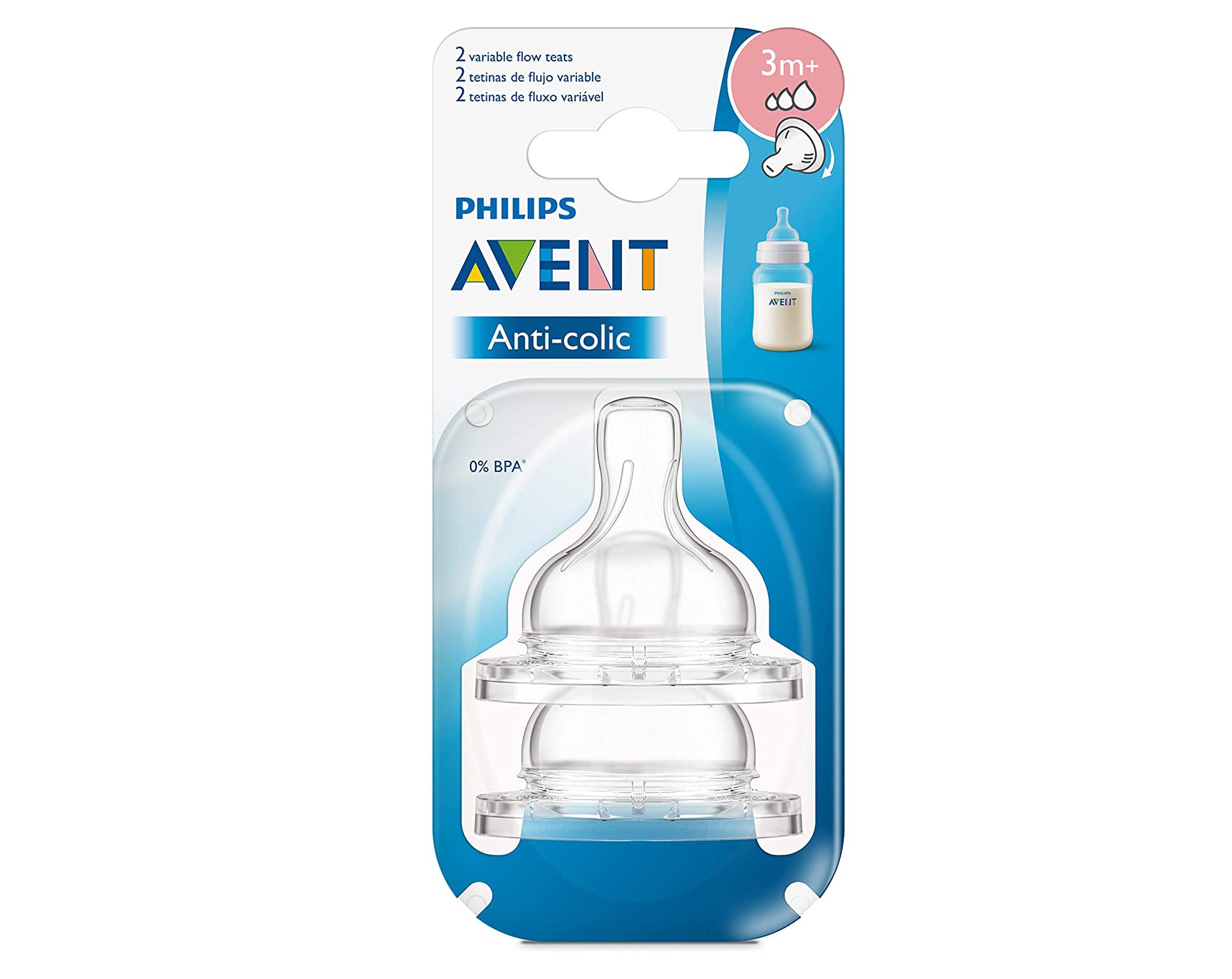 Philips Avent Anti-colic teat SCF635/27 (3m+) (Set of 2)